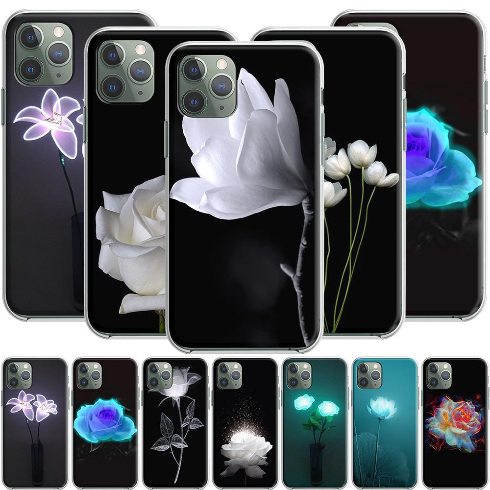 Красивый силиконовый чехол со светящейся розой для Apple iPhone 12 Mini 11 Pro SE XS X XR Max 8 7 6S 6 Plus 5S