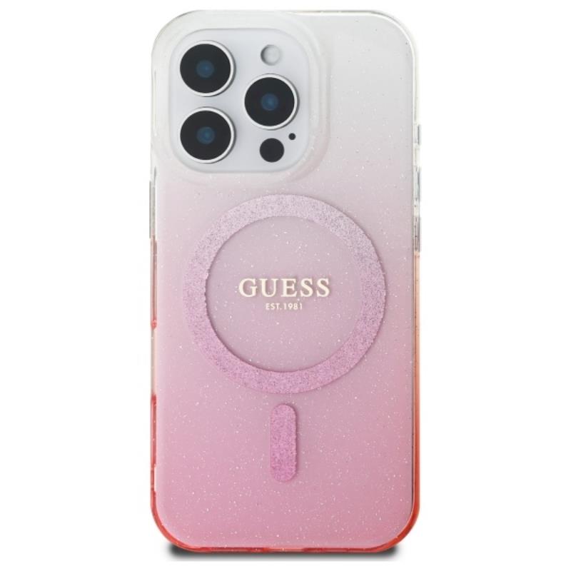 Guess Iml Glitter Gradient Magsafe - Etui Iphone 16 Pro (Różowy)