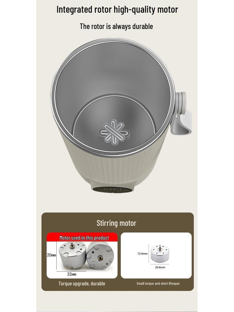 Rechargeable Wireless Magnetic Stirring Heated Cup for Coffee & Milk