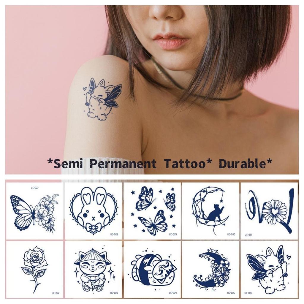 21/10/6/1 листов полуперманентной водонепроницаемой, но съемной временной татуировки с маленьким цветком и бабочкой