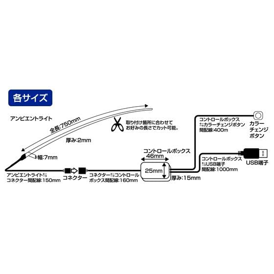 DELTA Direct LED Ambient Light Interior Line 100cm Ultra-thin (D-2229)