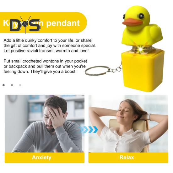 Ducky Caps Брелок-игрушка Fidget Toy Крякающая утка Снятие стресса ABS Пластик Погремушка Уменьшитель Брелок Подвеска