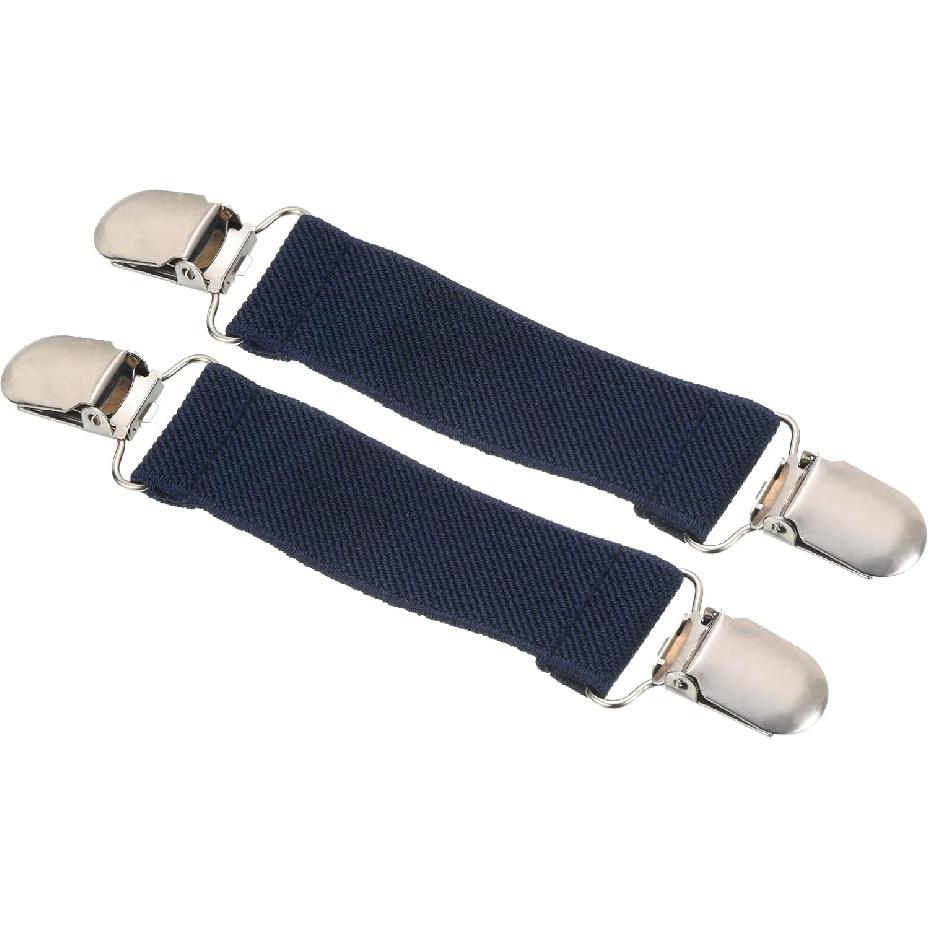 PATIKIL Mitten Clips, Elastic Webbing Strap Hanging Buckle Glove Clamp with Double Side Metal Clip for Keys Bed Sheet