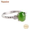 Танцизное классическое кольцо из стерлингового серебра 925 пробы с цирконом и нефритом, женские ювелирные изделия, свадебное обещание, подарок для вечеринки
