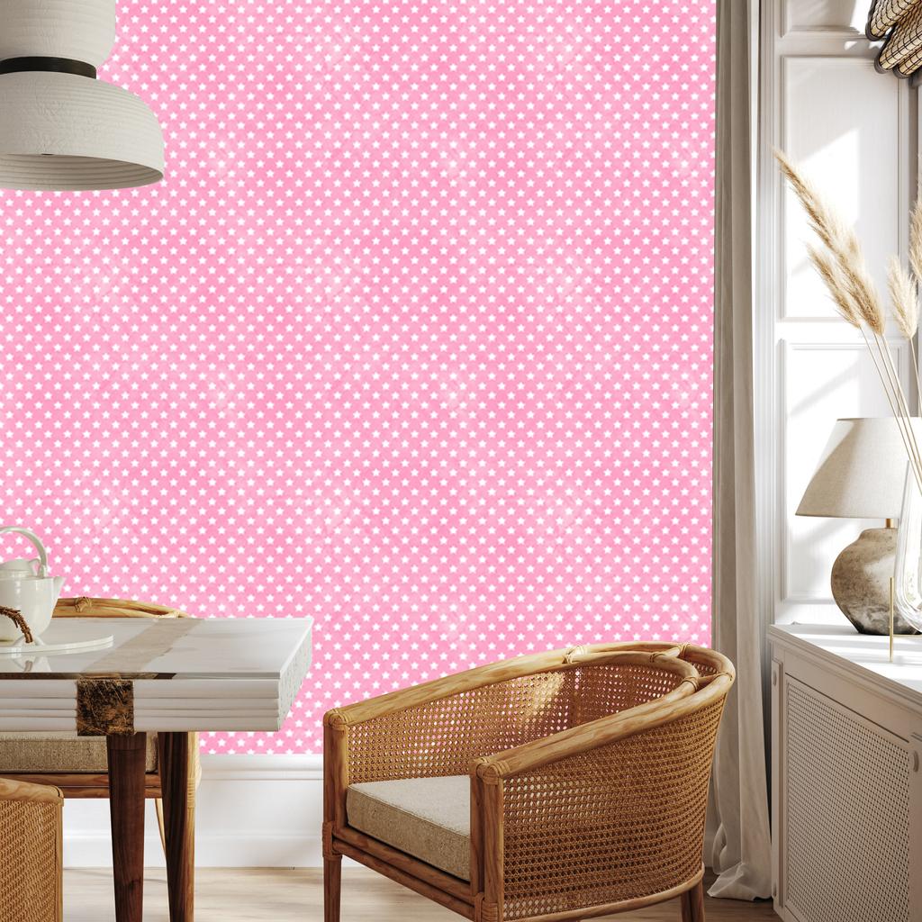 Powder pink stars wallpaper, powder pink top for living room and bedroom 50x1000