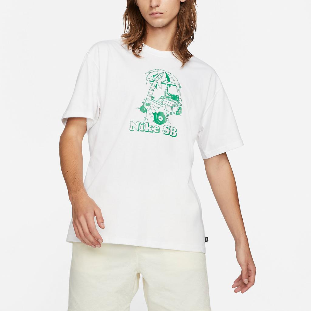 Nike Свободная трикотажная футболка с короткими рукавами и принтом SB Skateboarding, мужские топы белого цвета DD1309-100