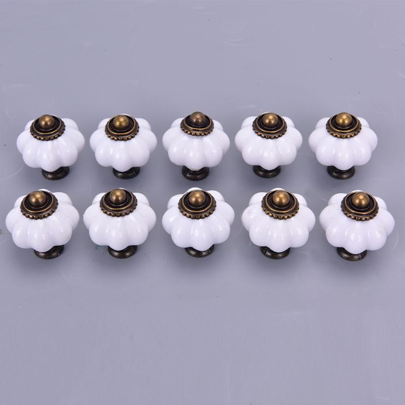 10Pcs Vintage Furniture Handle Door Knobs Drawer Cupboard Pull Handle Pumpkin