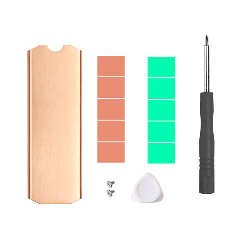 Hard Disk Heat Sink Copper Lightweight Solid State Disk Radiator 0.5mm 401W Antioxidant Set  for M.2 2242 2280 NVMe SSD