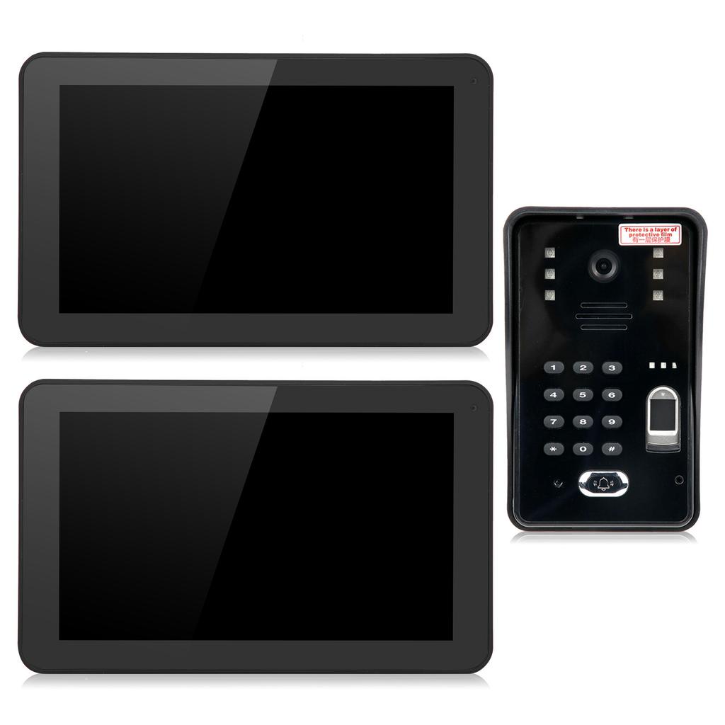 9-дюймовый видеодомофон Проводной Wi-Fi 2 монитора Отпечаток пальца Пароль IC-карта Удаленный доступ Управление