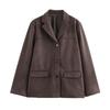 Kaslead New Arrival Women's Fashion Style Stylish Simple and Versatile Suede Single-Breasted Suit Outwear