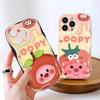 Cartoon Pattern Cream Texture Casing Wavy Edge Soft Silicone Cover Phone Case for IPhone Samsung Huawei Honor Xiaomi Redmi OPPO Realme Vivo Infinix