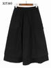 Elastic Waist Irregular A-line Skirt Fashion Casual Solid Color Women HQQ1983