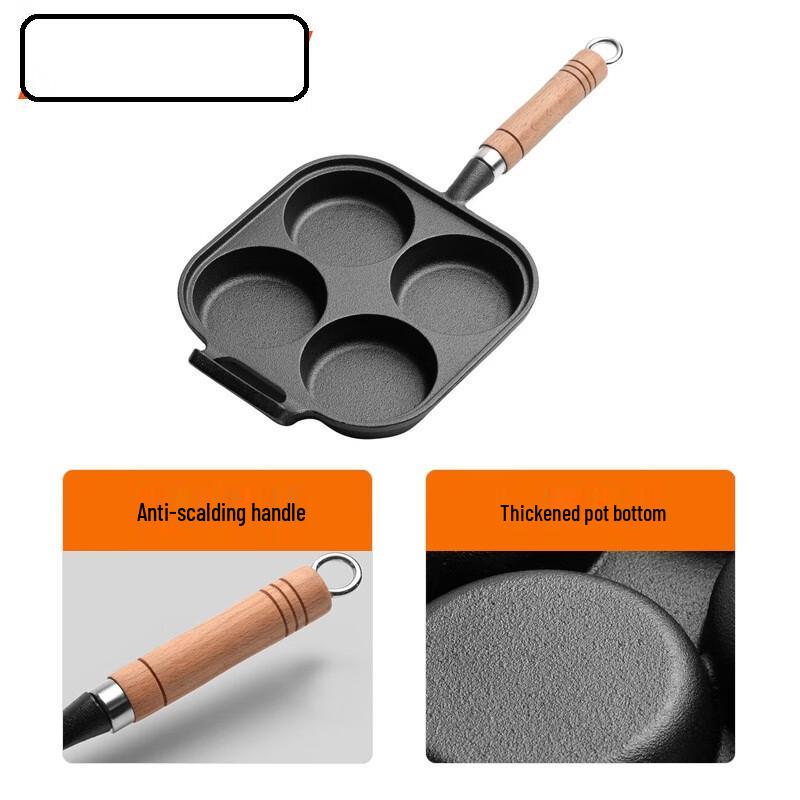 ZISIZ Чугунная антипригарная сковорода для жарки яиц с 5 отверстиями