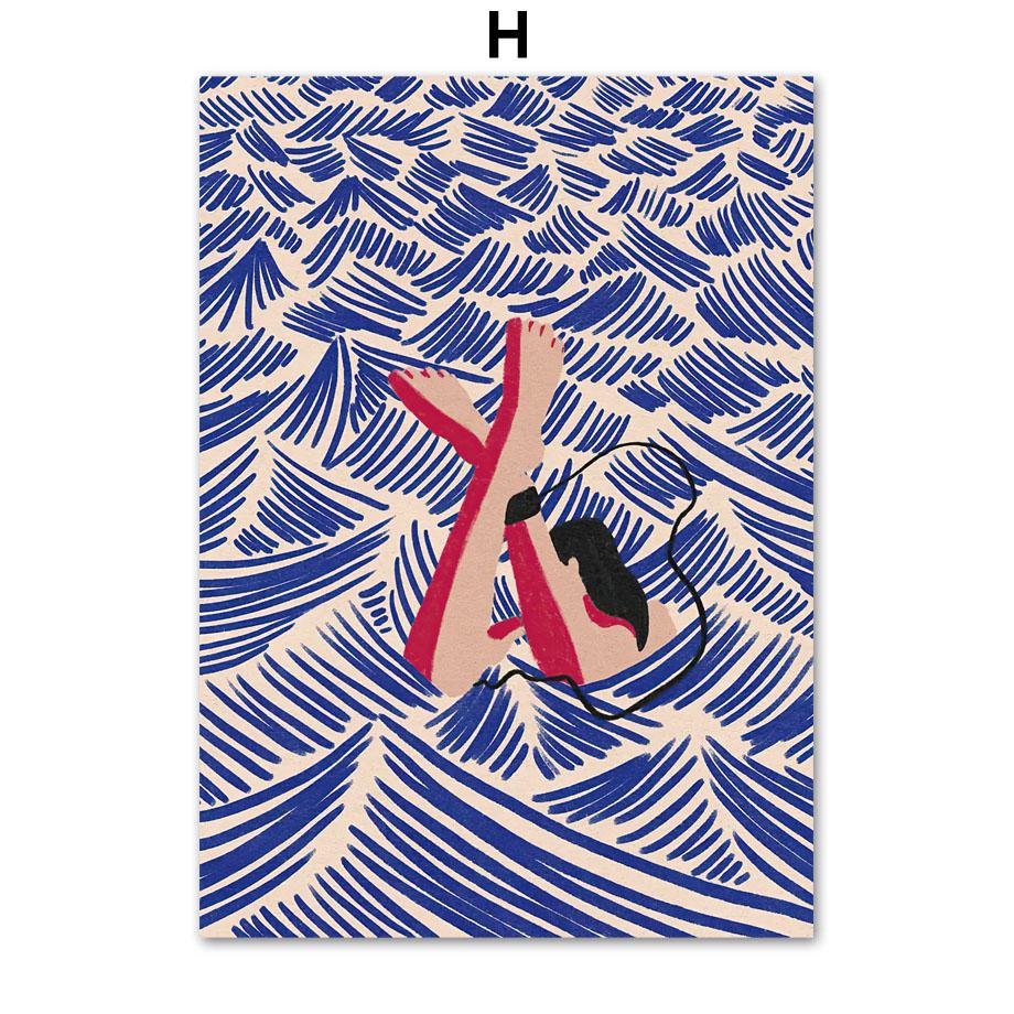 Винтажные постеры для серфинга, пляжа, океана, печать на холсте, настенная картина, искусство, современная мода, ретро, ​​абстрактный декор интерьера гостиной