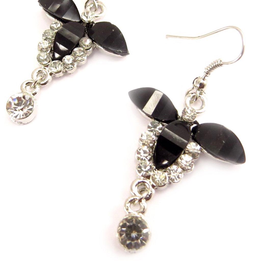 Les Trésors De Lily [C4837] - Серьги «Принцесса» черно-белые