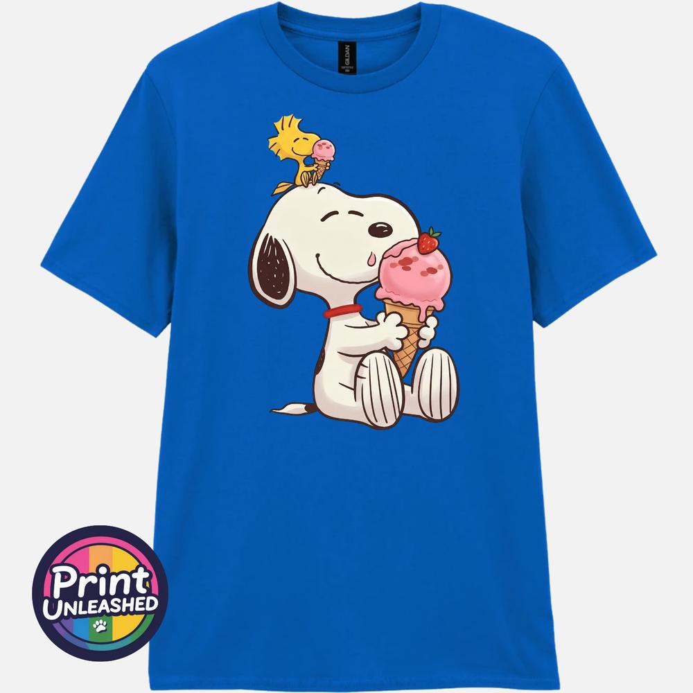 Beagle Ice Cream TShirt Unisex S2XL Cotton Tee Summer Dog Bird Top Gift