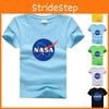 Классическая детская футболка НАСА с изображением космонавта и стильным дизайном с круглым вырезом