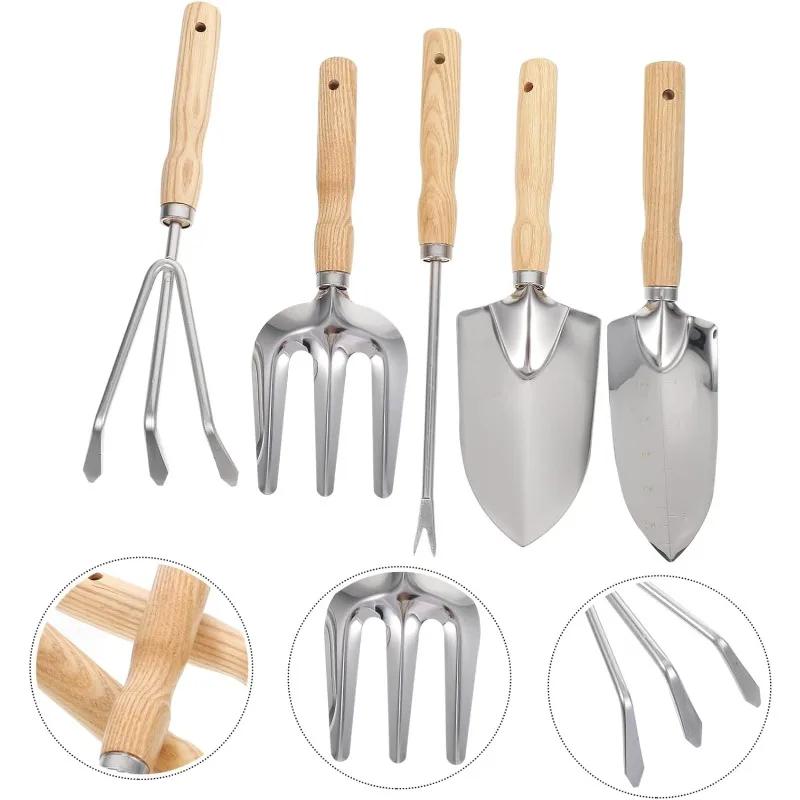 5-элементный инструмент из нержавеющей стали, лопата для садового инструмента, грабли, набор лопат, лопата для овощей в горшках, садовые инструменты для посадки на открытом воздухе, бытовые садовые инструменты
