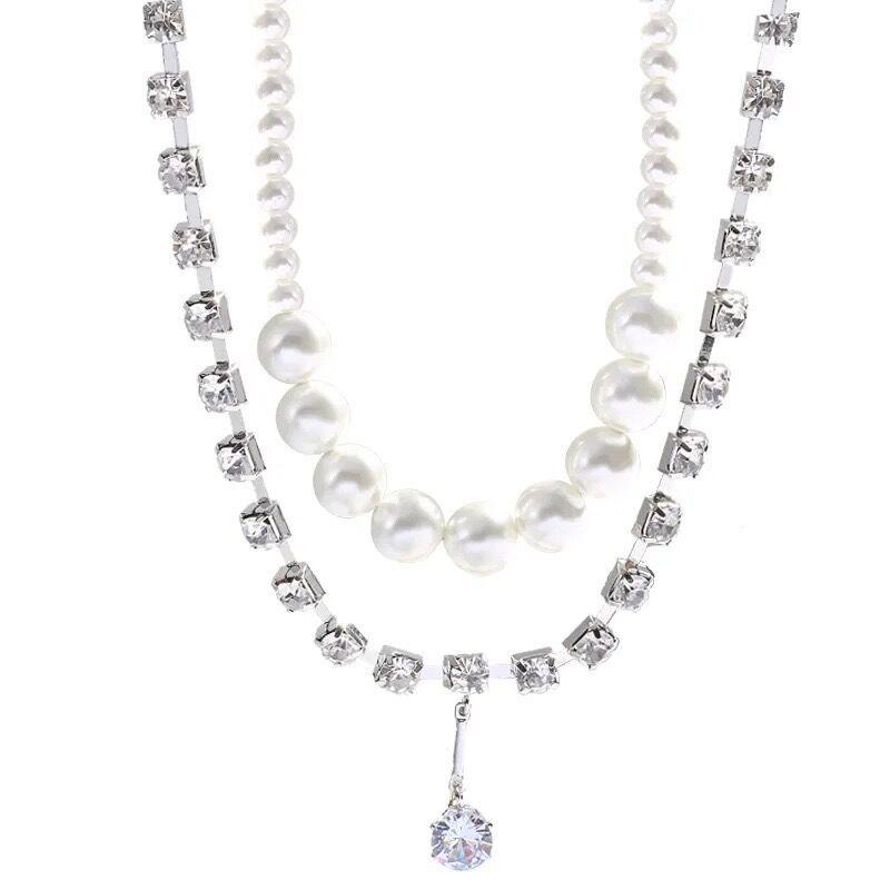 Элегантное европейское и американское ожерелье из крупных жемчужин - Роскошная, уникальная цепочка на ключицу для женщин