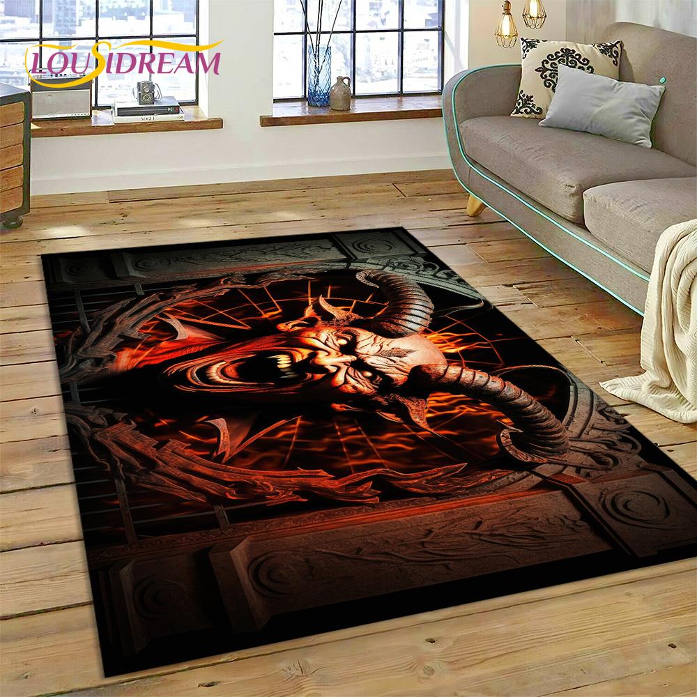 Gothic Horror Monsters Demon Ghost Carpet Rug for Bedroom Living Room Home Sofa Decoration,Children Game Large Decor Floor Mat