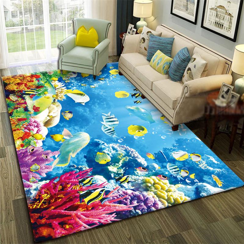 3D Carpet Floor Mat Landscape Pattern Living Room Carpets Sofa Mat Bedroom Bedside Rugs Entrance Non Slip Doormat Rug