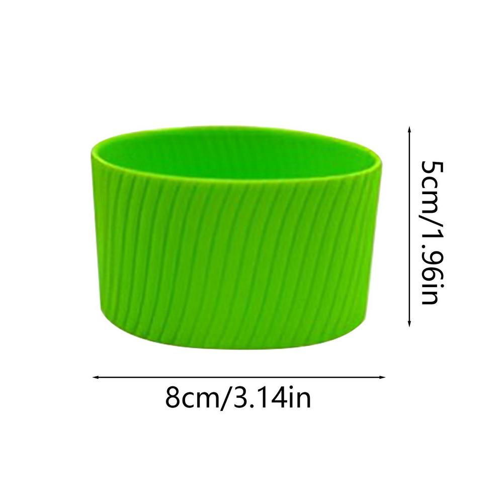 Silicone Cup Sleeve Reusable Non-slip Heat Insulation Colored Coffee Cup Cover For Iced Hot Drink Water Bottle Cups Accessory