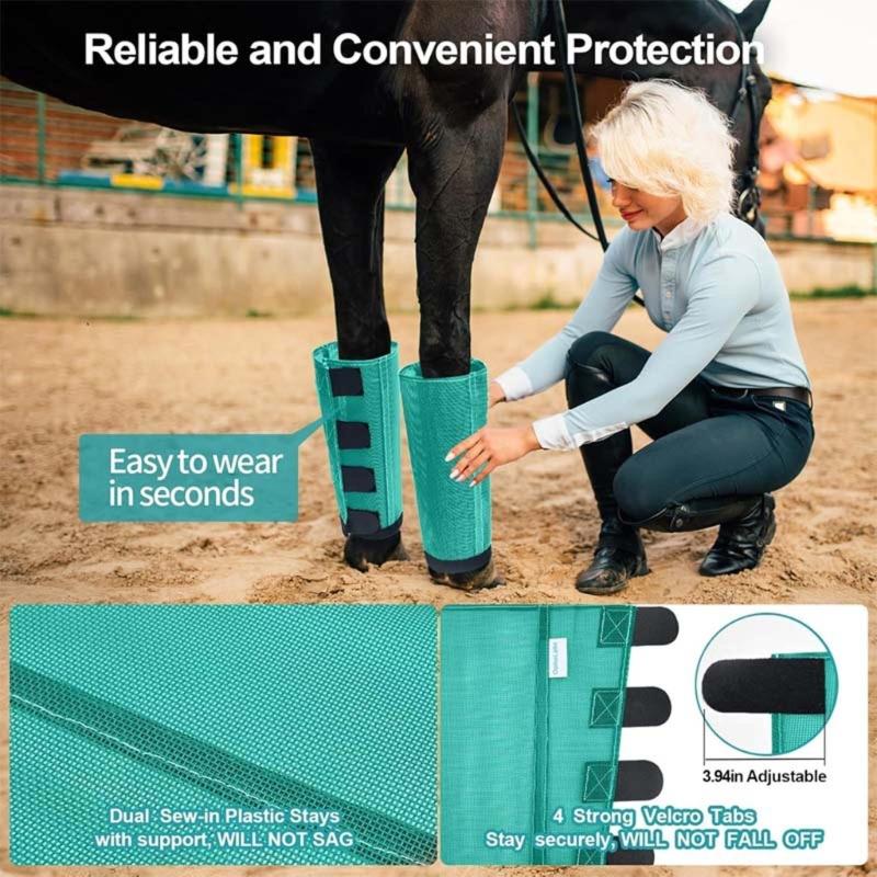 Лосины для лошади Дышащие Пластиковые Сетки Защитные Повязки на Ноги Лошади от Укусов Комаров Велосипедные Леггинсы Защитные Ботинки от Мух