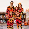 Halloween Printed Family Matching Hooded Long Sleeved Zippered Hooded Jumpsuit Set