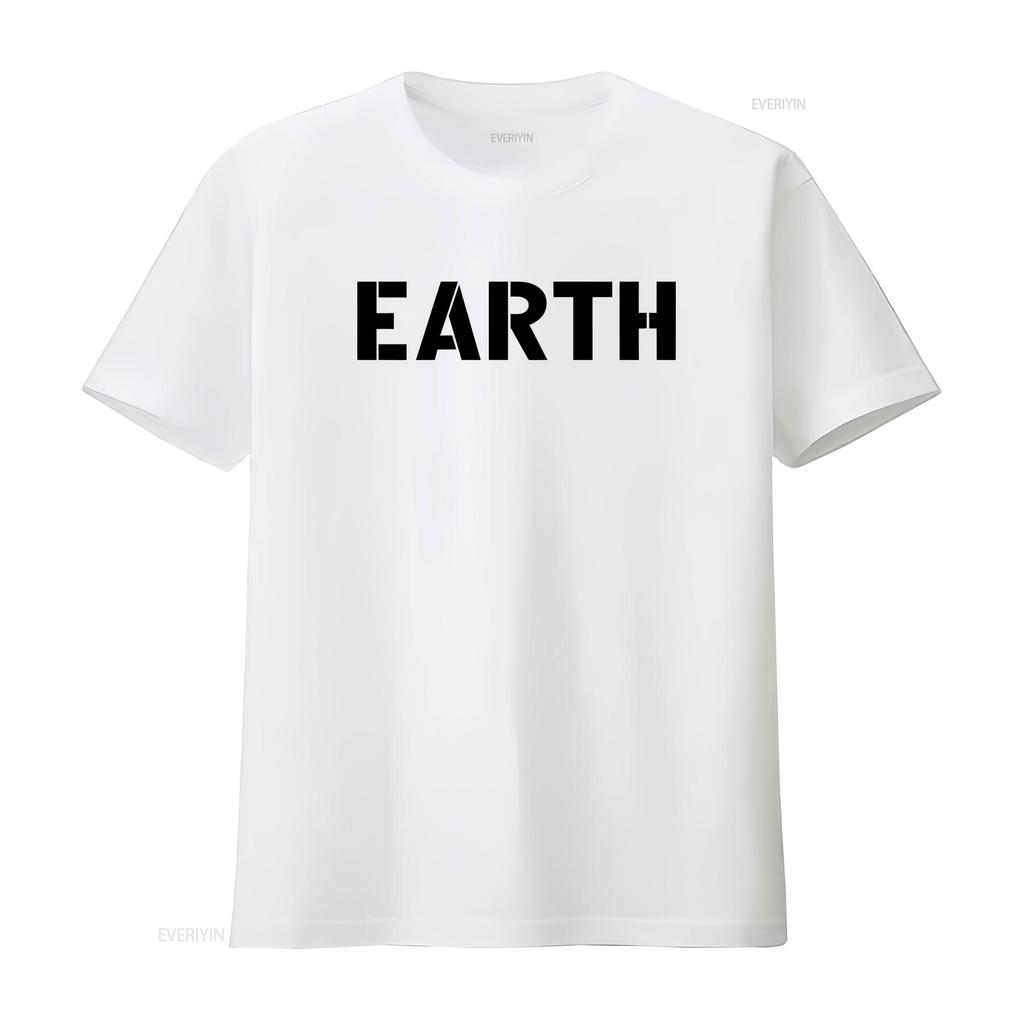 Футболка Earth Винтажный стиль Нил Янг Белый цвет Винтажная Стирка Повседневная Немного уличная дизайнерская одежда Унисекс
