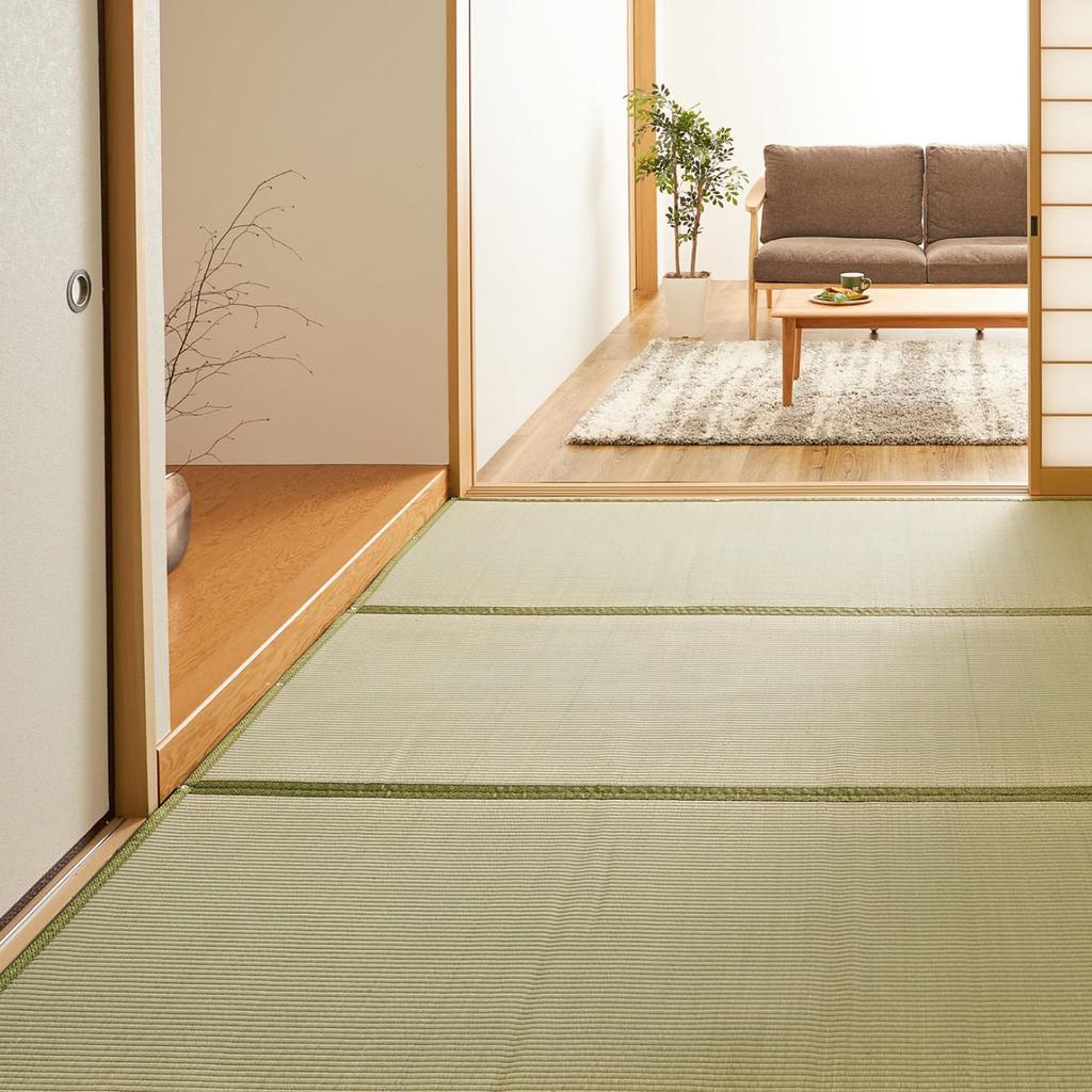 Hagihara Free Cut Overlay Igusa Carpet Honma 8 Tatami 382X382cm Double Weave with Backing Cutable DIY Approx. "HG"