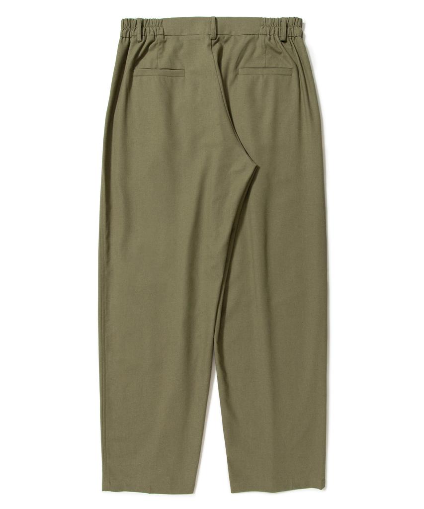 AOTT Cool Summer Linen Single-Pleat Wide Pants Khaki
