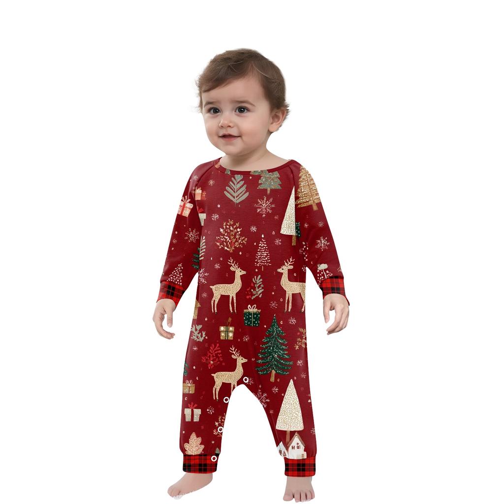 Комплект из топа и брюк с рождественскими принтами для всей семьи Одинаковые комплекты для всей семьи