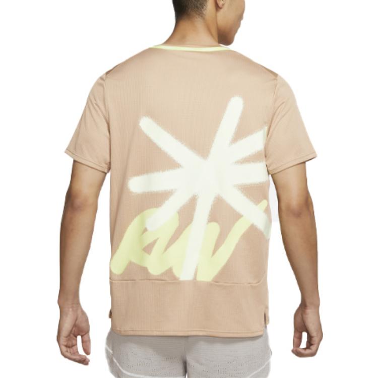 Nike Dri-FIT Rise 365 Светоотражающая футболка с принтом граффити для бега, быстросохнущая футболка с короткими рукавами, мужские топы Maize DD5356-200