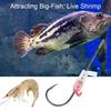 3/5/6/10/12/15/20Pcs Luminous Live Shrimp Fixing Hook Glow-in-the-dark Fishhook with Freshwater Saltwater Catfish Fishing Hook Fishing Accessories