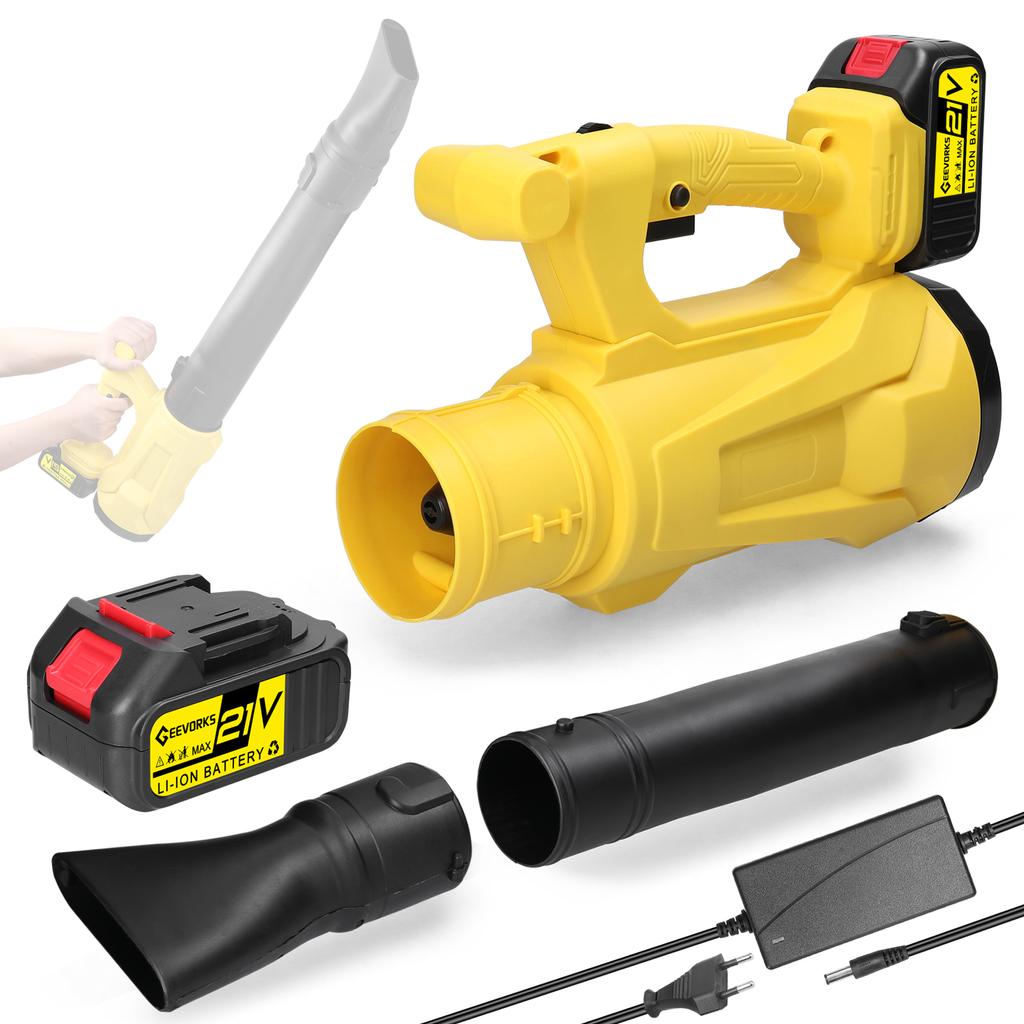 Geevorks Мощный фен Ручной электрический вентилятор с литиевой батареей Сильный ветер Воздуходувка