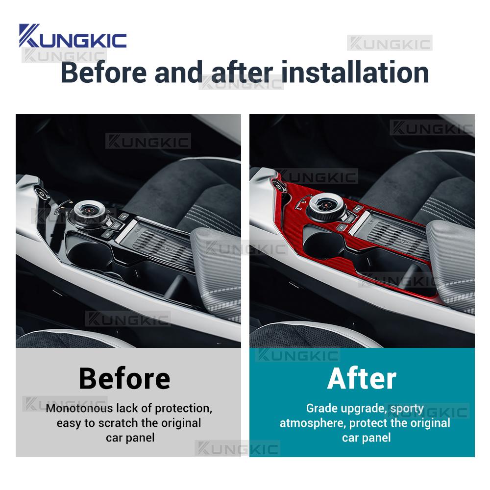 Real Soft Carbon Fiber Gear Shift Collar for KIA EV6 GT EV 2022-2026 LHD RHD Interior Trim
