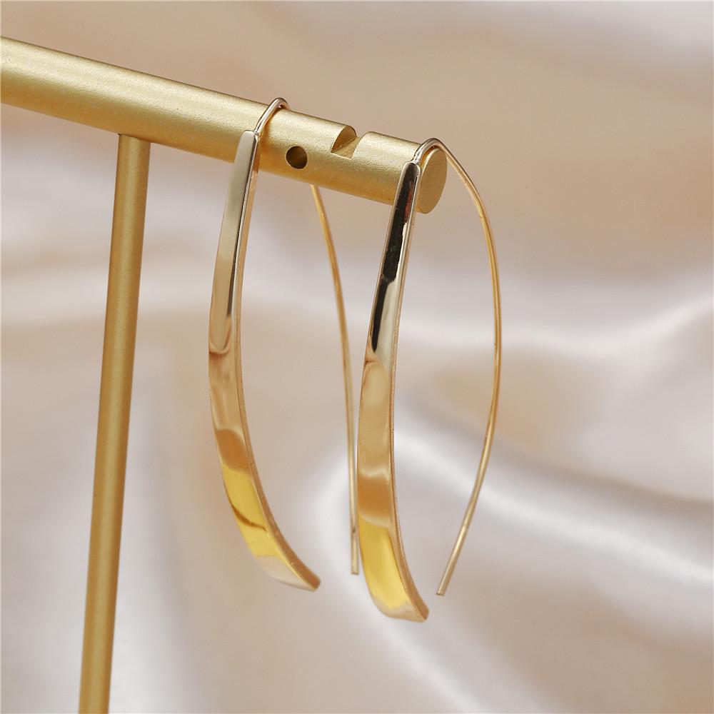 Hecheng Модные геометрические серьги-клипсы с крючками для ушей - Шикарный европейский и американский стиль