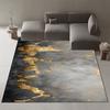 Abstract Nordic Style Decorative Rug for Living Room Luxury Gold Ink Carpets for Bedroom Decor Non-slip Washable Sofa Side Mat