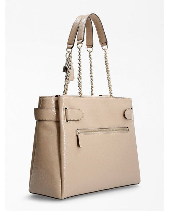 Sac à épaule - GUESS - Blane Society - Beige - 32x27x13 cm - Zippé