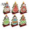 Christmas Countdown Calendar DIY Rhinestone Painting Calendar, 25 Days Rotating Holiday Activity Tree Advent Wooden Tabletop Ornament for Home