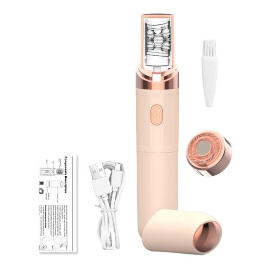 Электробритва с двумя головками, перезаряжаемая через USB, водонепроницаемая, портативная, для мужчин, женщин, лица, тела, зоны бикини, рук, ног, удаление волос, эпилятор, бритва, триммер