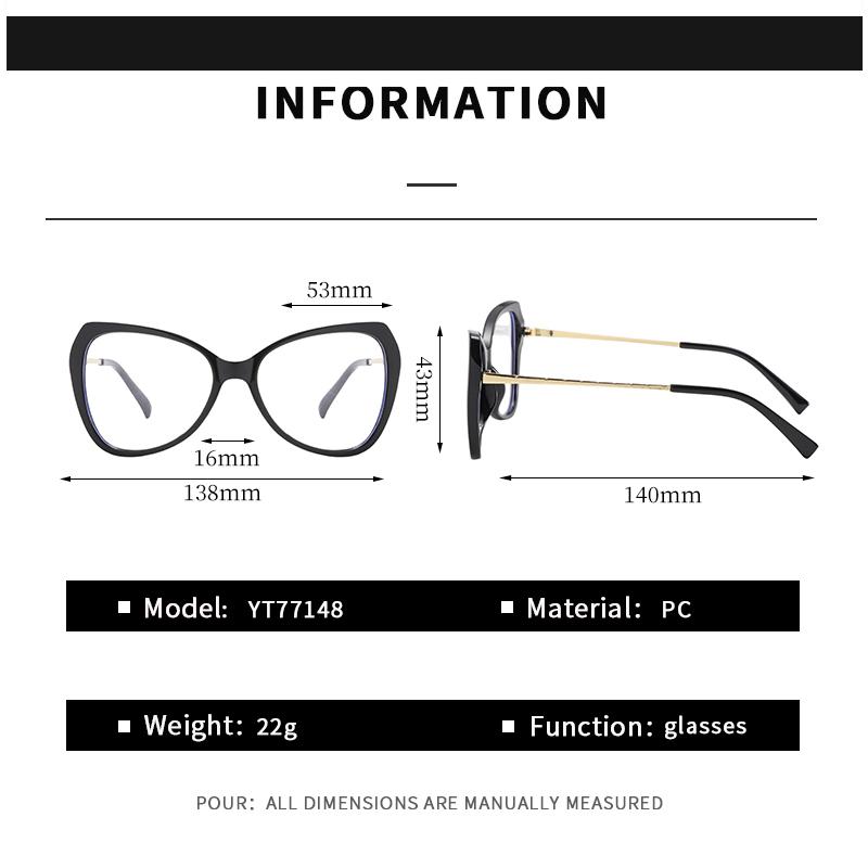 Anti-blue Light Glasses Metal Cat Eye Eyewear Women Men Exquisite Sweet Eyeglasses Blue Light Blocking Man Lady Computer Eyeglas