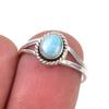Natural Republic Ларимар Драгоценный камень Ручной работы Кольцо из стерлингового серебра 925 пробы Размер 6 L3l37