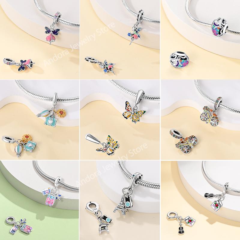 100% Медь Бабочка Фея Мечта Океан Ракушка Жемчужина Русалка Морская Черепаха Подсолнух Шармы Бусины Подходят для Браслетов Qikaola