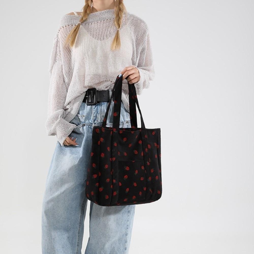 Fashion Fruit Strawberry Tote Bag Large Capacity Fruit Handbag Fruit Shoulder Bag  Streetwear