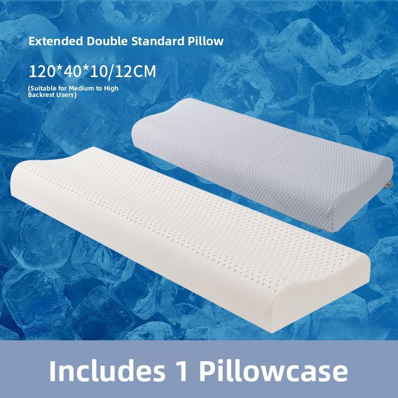 Natural Latex Long Pillow Double Size Extended Children Couples Massage Neck Support Bedding Accessories Soft Hard Adjustable