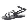 Excellent HERMES Sandals Harmony HMetal Leather Strap black leather Women 36.5 Used