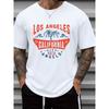 Европейский размер Мужская футболка Los Angeles Vibes - Белая Повседневная с коротким рукавом, с круглым вырезом, с культовым логотипом бренда, для ежедневной комфортной носки