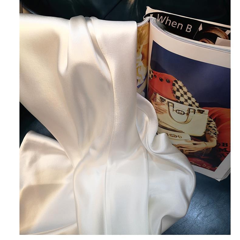 032 Женское платье-трапеция большого размера из атласа с подтяжками - Летний французский стиль