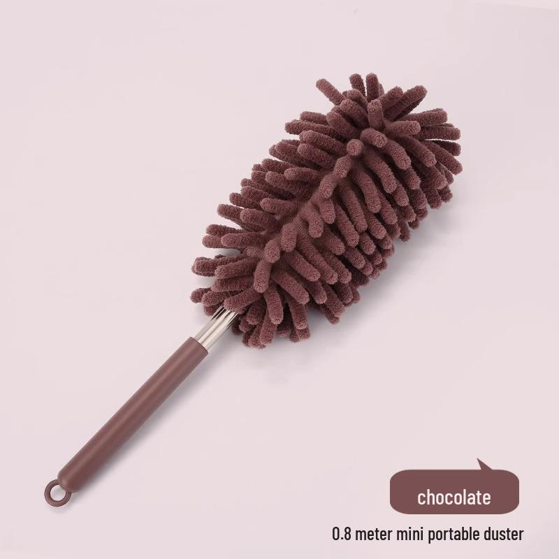 Telescopic Pole for Floor, Cabinet, and Ceiling Cleaning with Feather Duster and Dust Removal Features